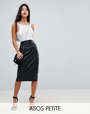 Petite PETITE Sculpt Me Jupe fourreau taille haute en similicuir vol051N4 Petite PETITE Sculpt Me Jupe fourreau taille haute en similicuir vol051N4