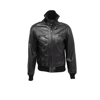 DKS Sergio Blouson en cuir noir Dm67186b