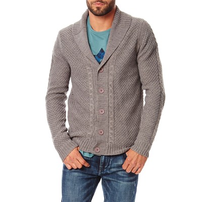 Best Mountain Cardigan en laine mélangée gris chine HBHPAQeC
