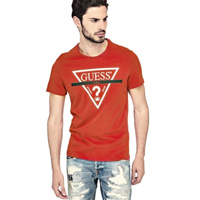 Guess T-shirt logo triangle rouge IIwd0dXU