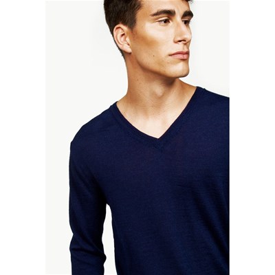 Misericordia Clasico Pull col V 20% soie bleu marine 37A8piY8