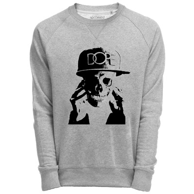 No Comment Paris Sweat Shirt Gris imprimé Dope cap skull gris uDUbeLvx