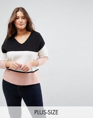 Junarose Junarose Pull en maille col V color block contrastant fzUVHfAR Junarose Junarose Pull en maille col V color block contrastant fzUVHfAR