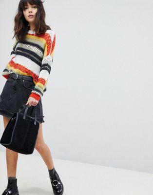 River Island River Island Pull en maille rayée Multicolore 1TcrJaov