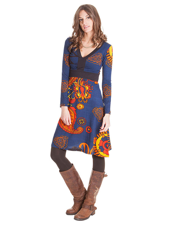Aller Simplement Robe orange/bleu vEpqqSdl