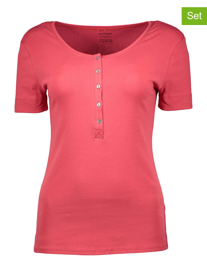 Schiesser Lot de 2: t-shirts rouge xAFNpV5y